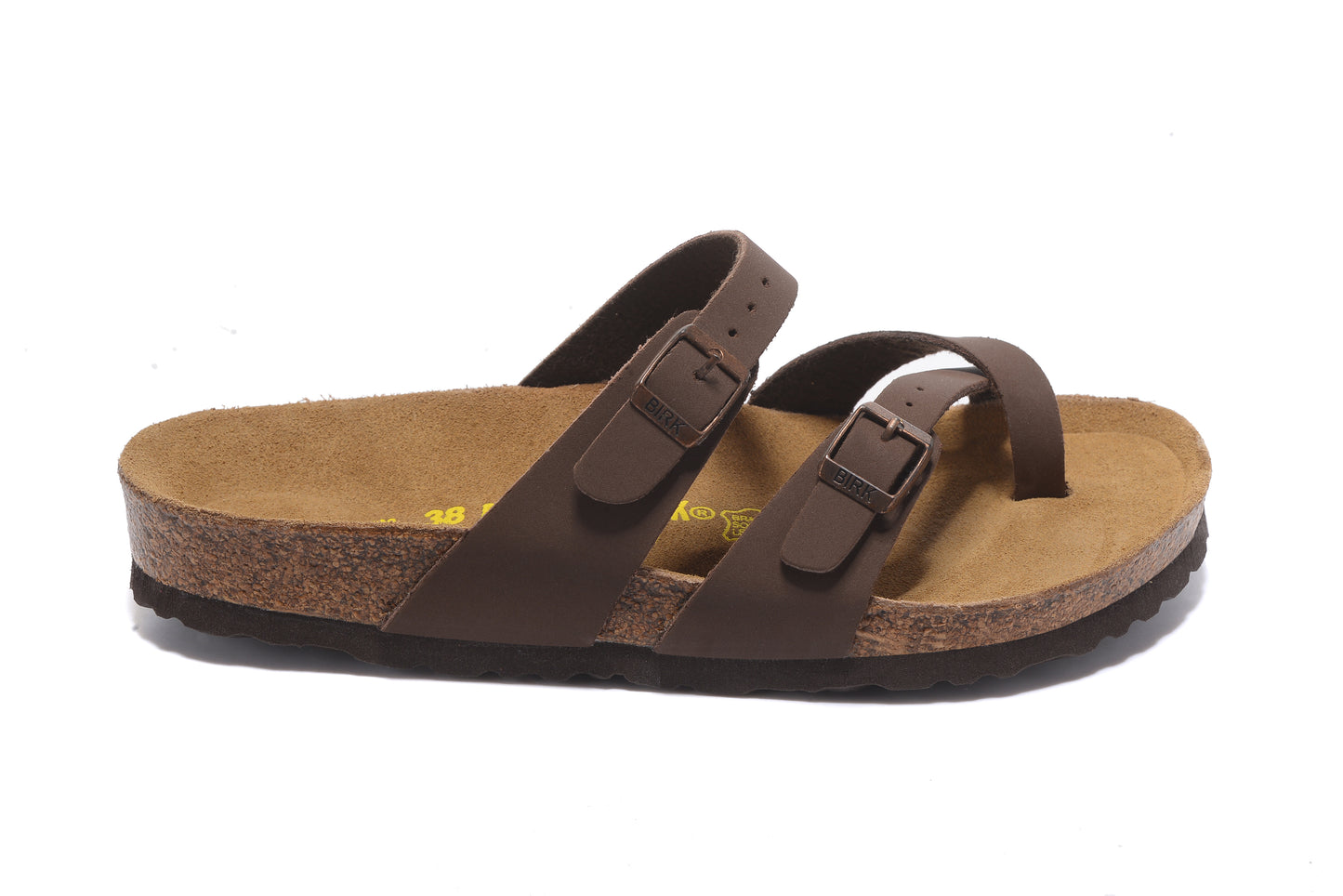 Birkenstock Brown Comfort Toe-Loop Leather Sandals