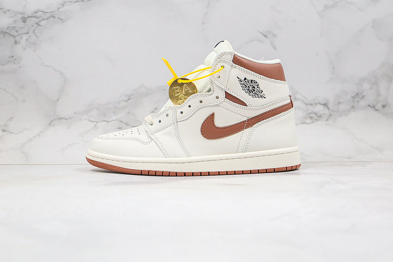 Nike Air Jordan 1 Retro High White Brown Sneakers