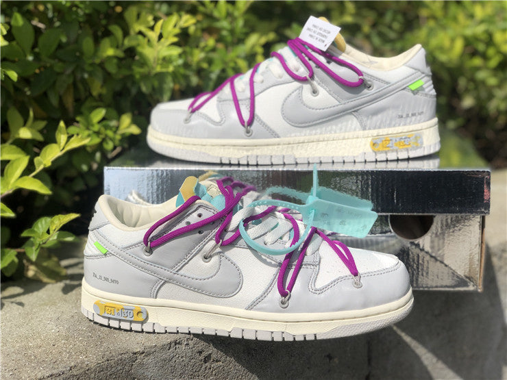 Nike Dunk Low Off-White Lot 21 of 50 Gray Multicolor Sneakers