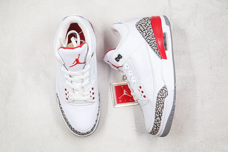 Nike Air Jordan 3 Retro Katrina Hall of Fame 2018 White Red Sneakers