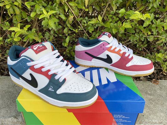 Nike SB Dunk Low Parra Blue Red Mandarin Duck Shoes