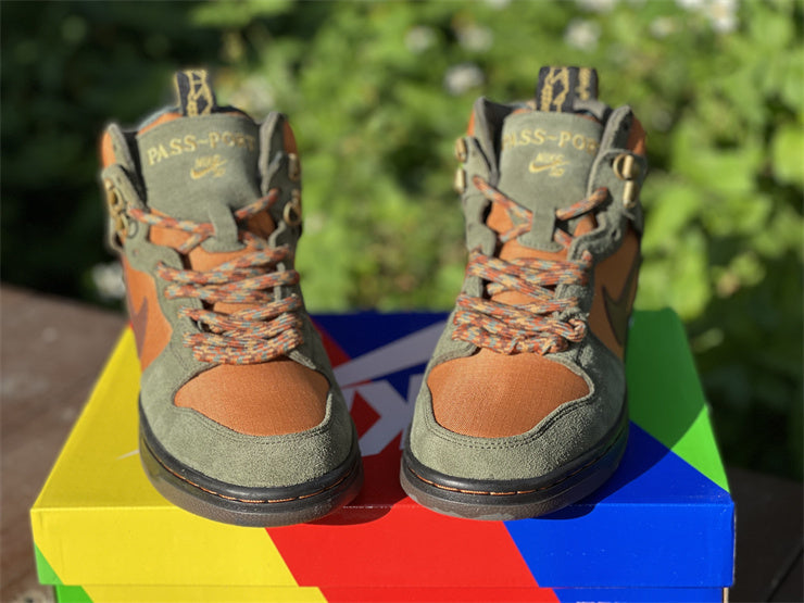 Nike SB Dunk High Pro Pass Port Multicolor 2022 Army Green Brown Black Work Boots