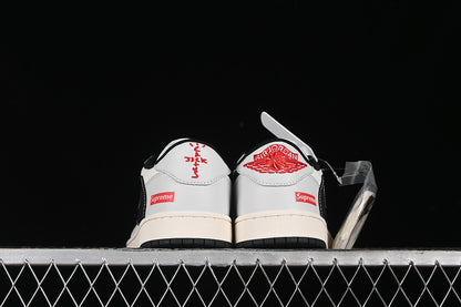 Nike Air Jordan 1 Low Supreme Travis Scott Fragment Design OG SP Black White Grey Sneakers