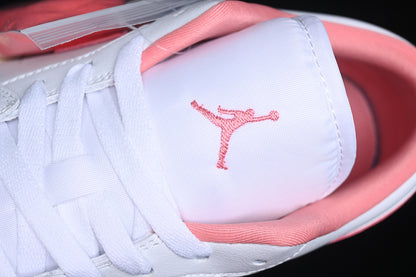 Nike Air Jordan 1 Low Sail Pink Sole White Sneakers