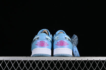 Nike Air Jordan 1 Low Aquarius Blue GlacierL Blue Hyper Violet Sneakers