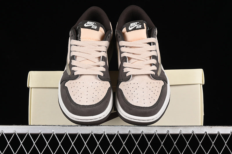 Nike Air Jordan 1 Low OG Travis Scott Cream Grey Brown Sneakers