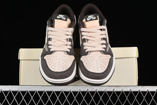Nike Air Jordan 1 Low OG Travis Scott Cream Grey Brown Sneakers