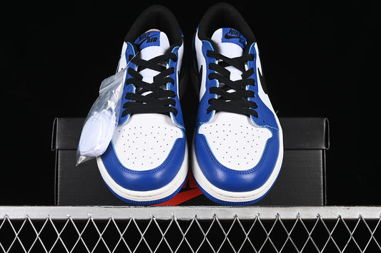 Nike Air Jordan 1 Low Black Game Royal White Sneakers