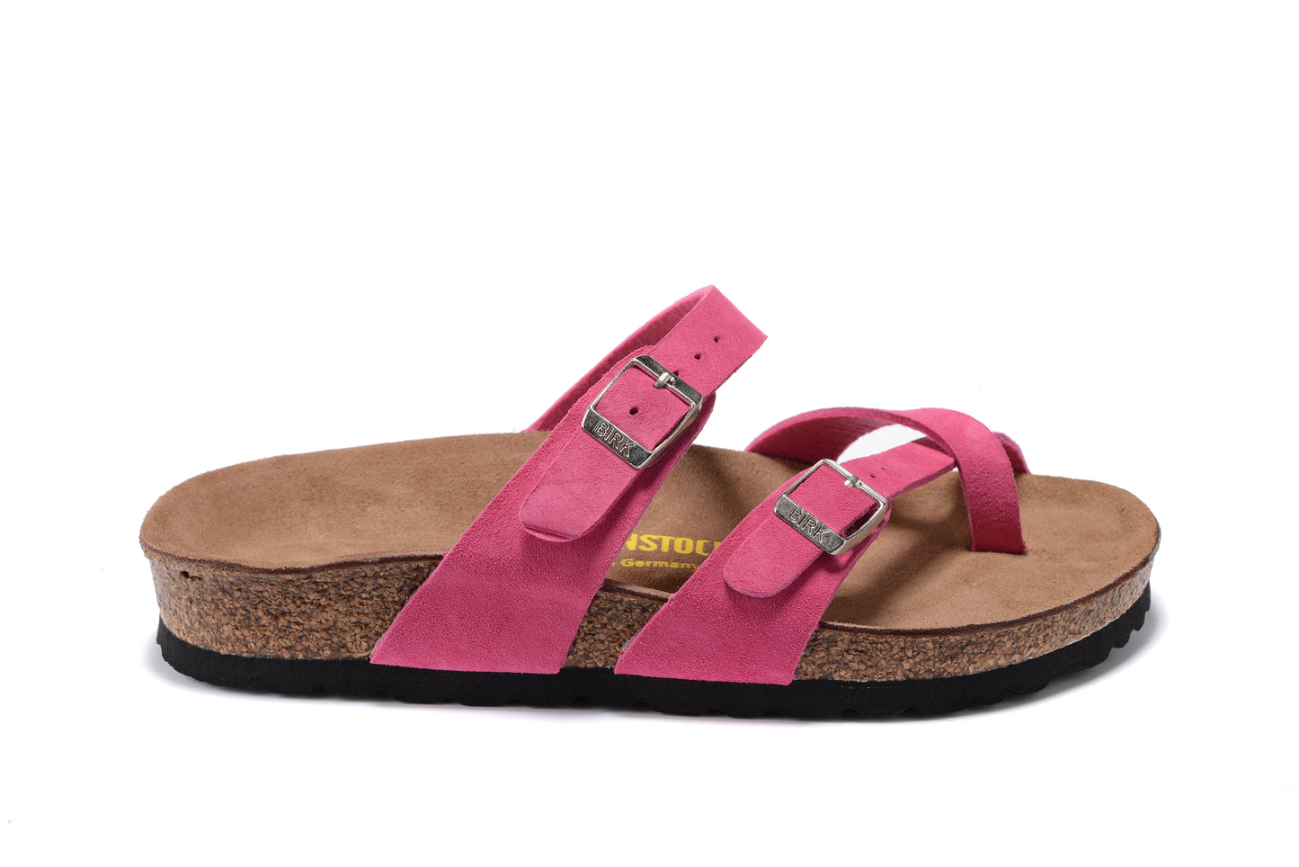 Birkenstock Rose Red Comfort Toe-Loop Leather Sandals