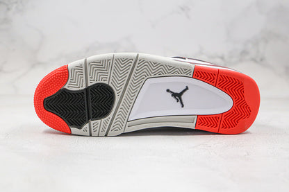 Nike Air Jordan 4 Retro Red Hot Lava White Sneakers