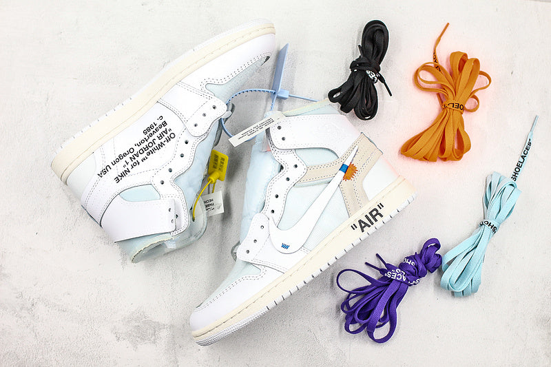 Nike Air Jordan 1 Retro Off-White GS High White Sneakers