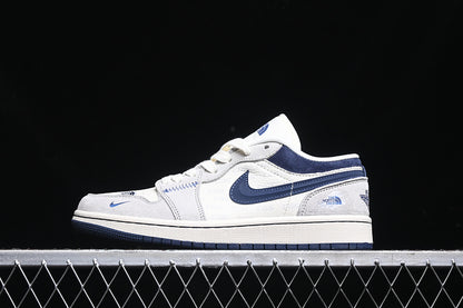 Nike Air Jordan 1 Low Navy Sole Grey White Sneakers