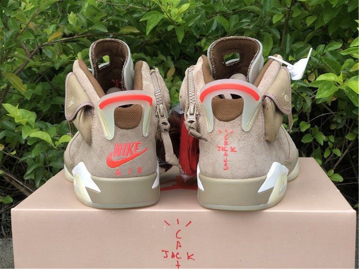 Nike Air Jordan 6 Retro Travis Scott SP British Khaki Brown Sneakers