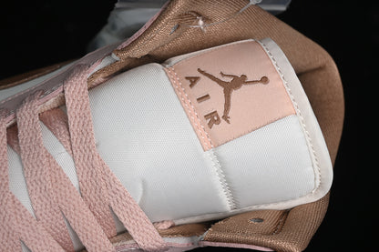 Nike Air Jordan 1 Mid Oxford Sail Archaeo Brown White Pink Sneakers
