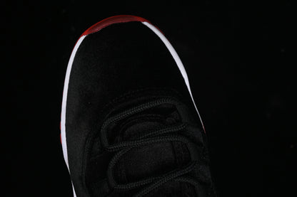 Nike Air Jordan 11 Retro Red White Bred Velvet Black Sneakers
