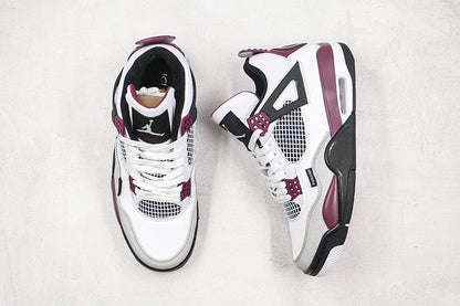 Nike Air Jordan 4 Retro x Paris Saint-Germain Bordeaux 2020 White Purple Sneakers