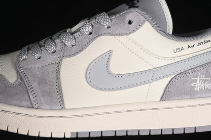 Nike Air Jordan 1 Low Grey White Sneakers
