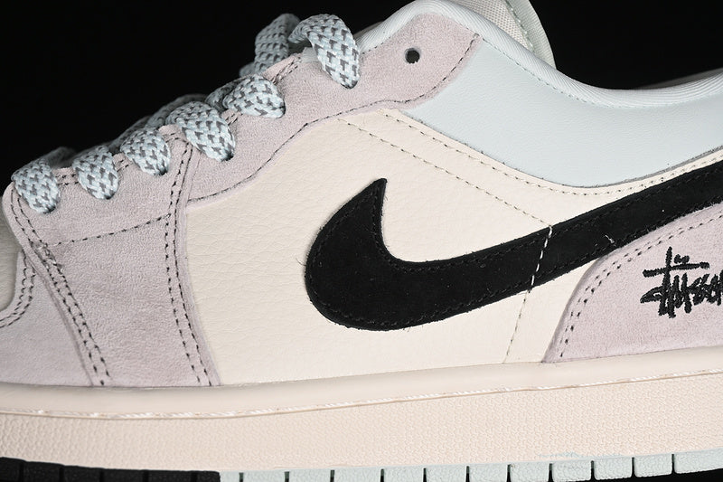 Nike Air Jordan 1 Low Black White Two-Tone Soles White Grey Sneakers