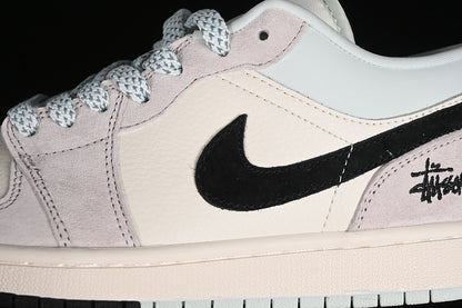 Nike Air Jordan 1 Low Black White Two-Tone Soles White Grey Sneakers