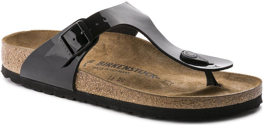 Birkenstock Gizeh Birko-Flor 0043661 Black Patent Sandals