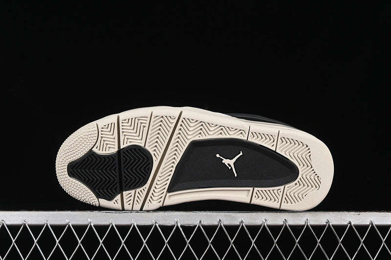 Nike Air Jordan 4 Black Light Bone White Sole Sneakers
