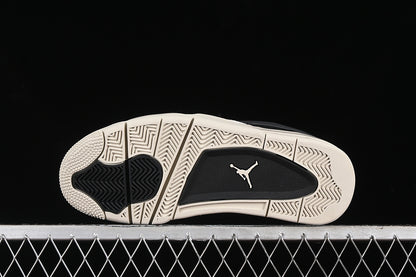 Nike Air Jordan 4 Black Light Bone White Sole Sneakers