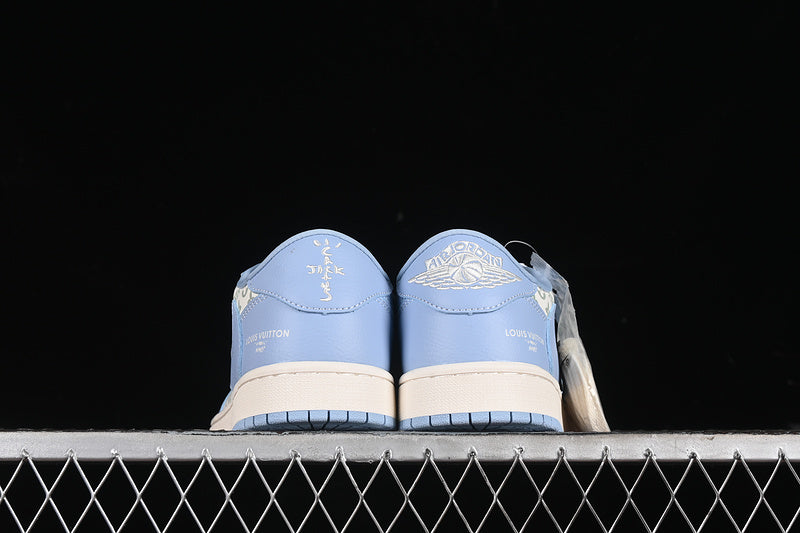 Nike Air Jordan 1 Low LV Travis Scott Fragment Design OG SP White Sky Blue Sneakers