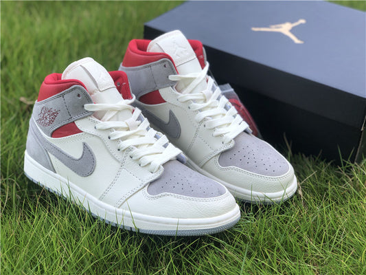Nike Air Jordan 1 Mid PRM x SNS Sneakersnstuff Red Grey Sneakers