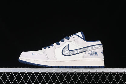 Nike Air Jordan 1 Low White Grey Blue Sneakers