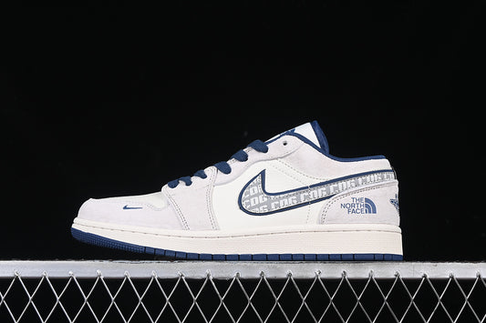 Nike Air Jordan 1 Low White Grey Blue Sneakers