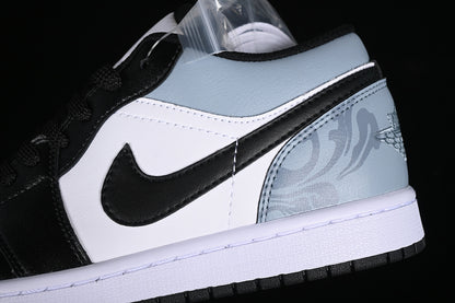 Nike Air Jordan 1 Low White Black Blue Sneakers