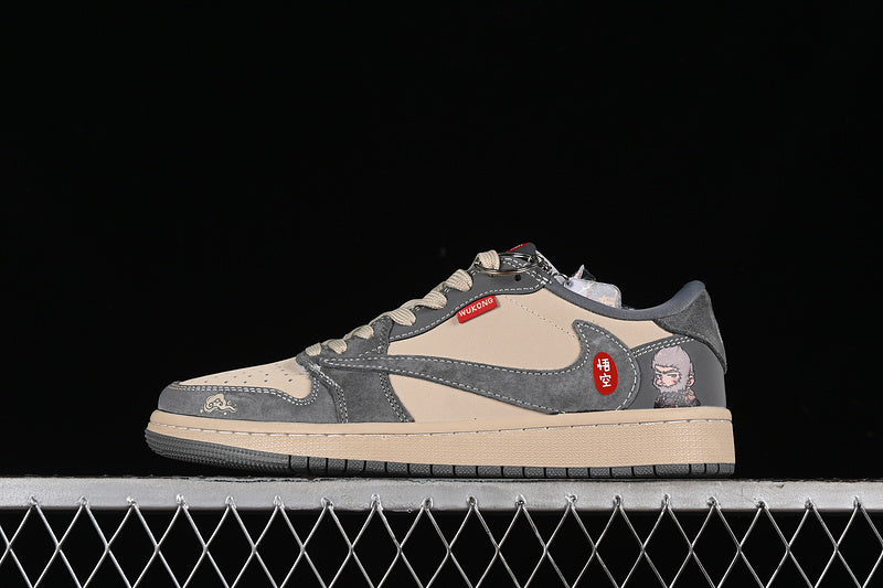 Nike Air Jordan 1 Low OG SP Travis Scott Fragment Design Grey Yellow Sneakers