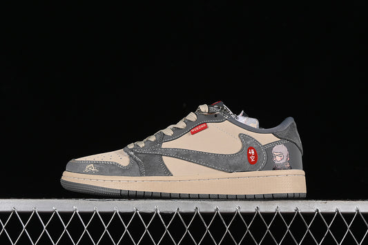 Nike Air Jordan 1 Low OG SP Travis Scott Fragment Design Grey Yellow Sneakers