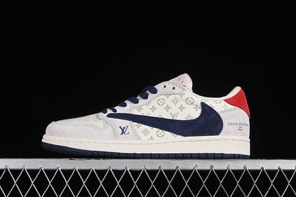 Nike Air Jordan 1 Low LV Travis Scott Fragment Design OG SP Navy Grey White Sneakers