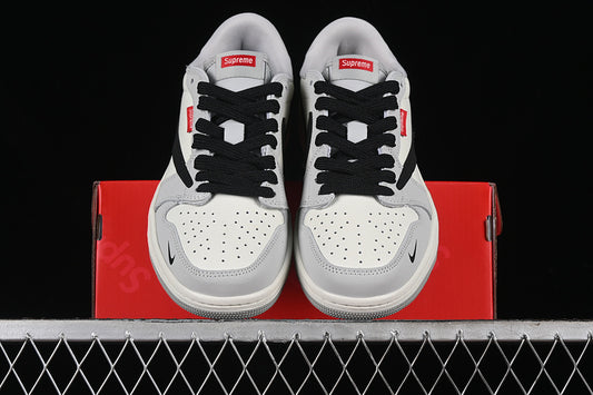 Travis Scott Fragment Design Nike Air Jordan 1 Low OG SP Black Light Grey White Sneakers