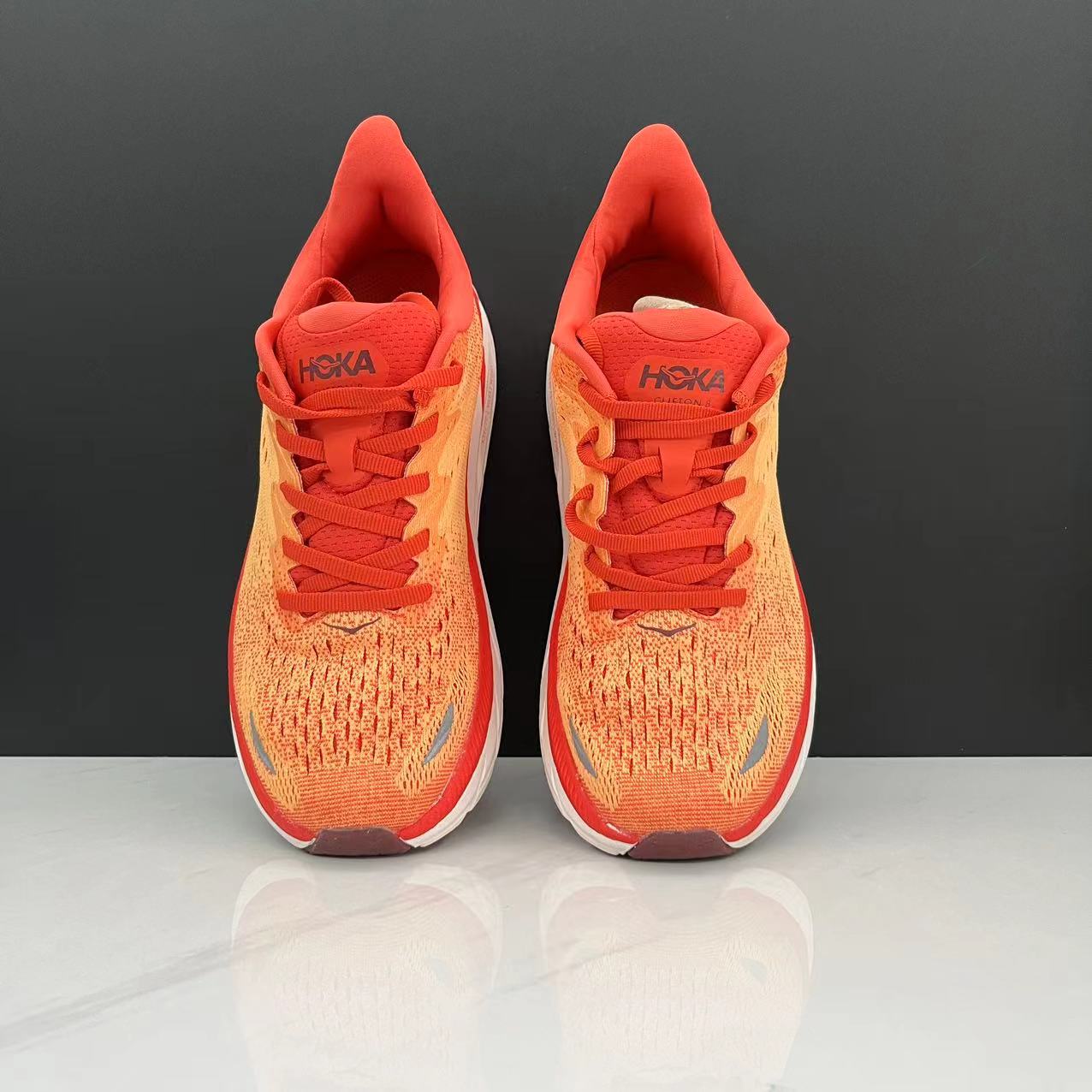Hoka One One Clifton 8 Fashion Shoes Shock-absorbing Sneakers Orange