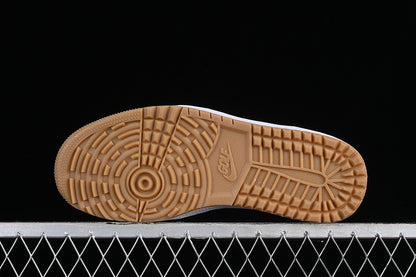 Nike Air Jordan 1 Low Brown Sole Black Sneakers