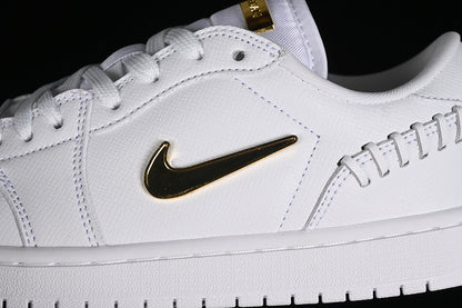 Nike Air Jordan 1 Low Method Of Make Metallic Gold White Sneakers