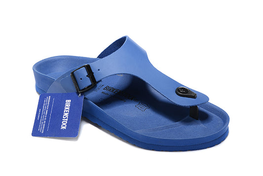 Birkenstock Navy Matte Leather Casual Flip Flops