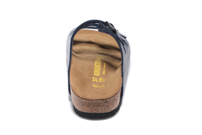 Birkenstock Florida Navy Three-Breasted Matte Leather Sandals