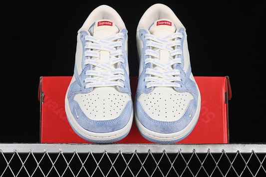 Nike Air Jordan 1 Low Supreme Travis Scott Fragment Design OG SP White Denim Light Blue Sneakers