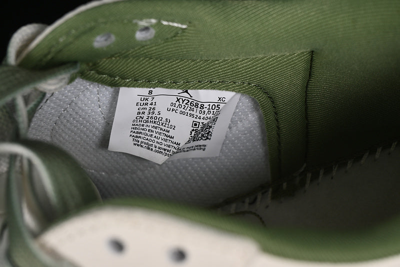 Nike Air Jordan 1 Low OG SP Off-White Travis Scott Fragment Design White Green Khaki Soles Sneakers