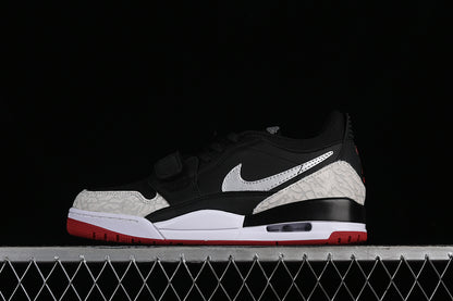 Nike Air Jordan Legacy 312 Low Black Gym Cement Grey Red Sole Sneakers