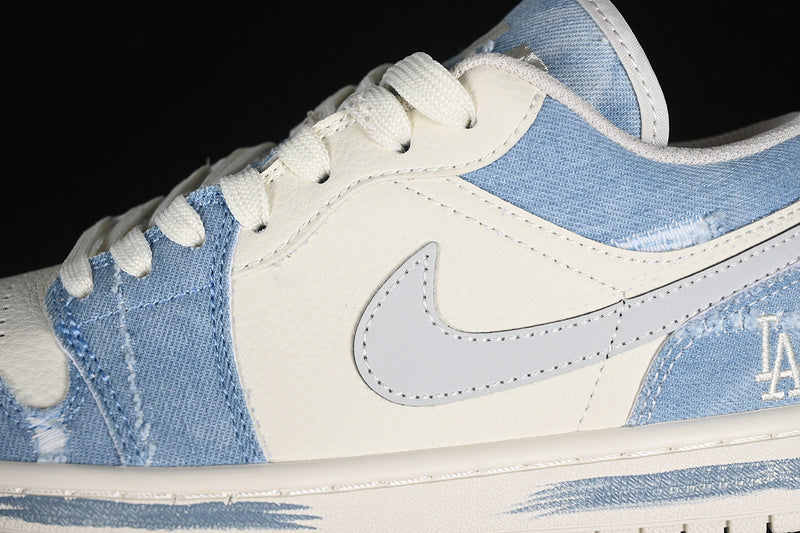 Nike Air Jordan 1 Low MLB White Grey Blue Sneakers