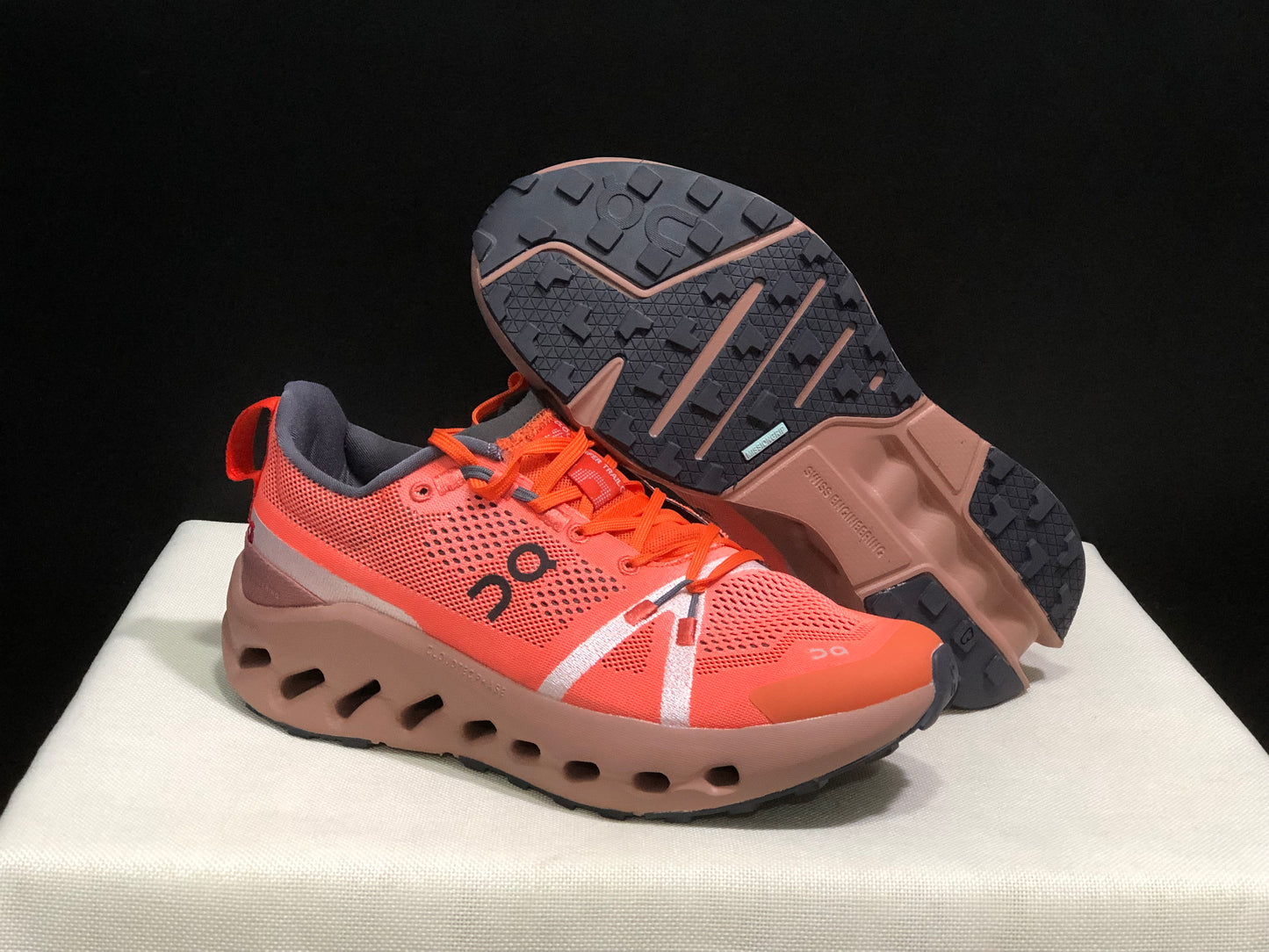 On Running Cloudsurfer Trail Orange Waterproof Comfortable And Breathable Running Shoes