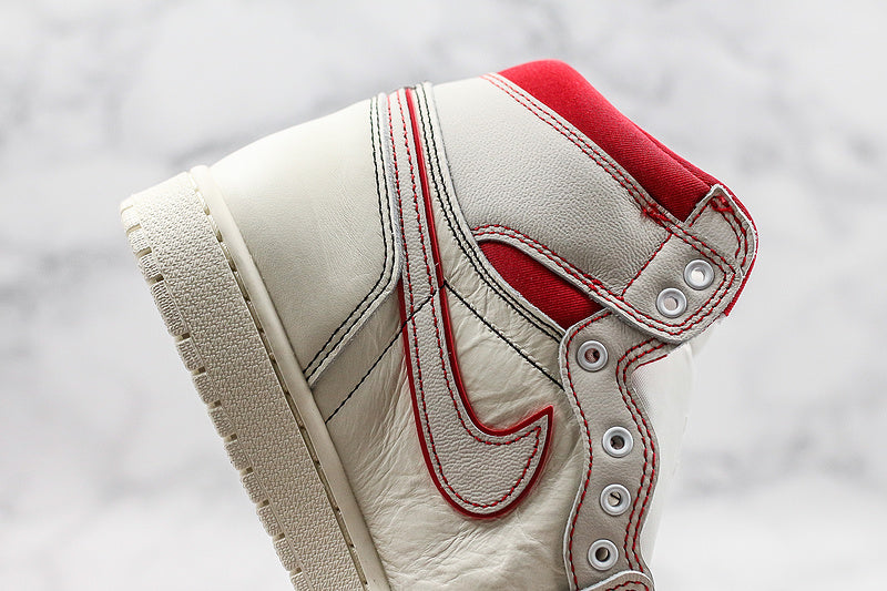 Nike Air Jordan 1 Retro High-Top Phantom White Red Sneakers