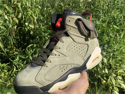 Nike Air Jordan 6 Retro SP Travis Scott Olive Green Sneakers