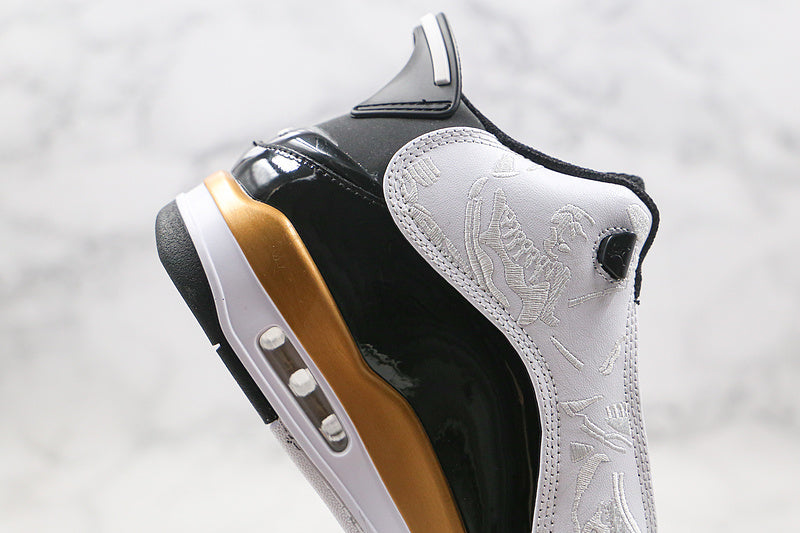 Nike Jordan Dub Zero Black White Metallic Gold Sneakers