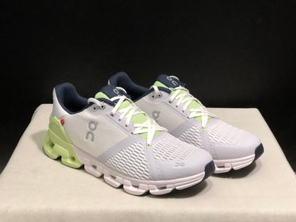 On Running Cloudflyer Shock-Absorbing Running Shoes Grayish-White/Light Green