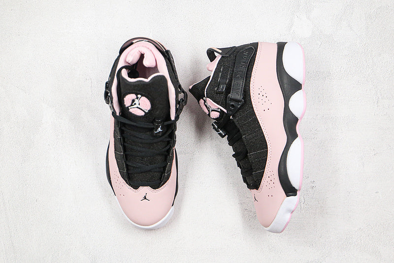 Nike Air Jordan 6 Rings Dusty Pink Foam White Black Sneakers